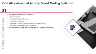 Table Of Contents Cost Allocation And Activity Based