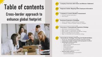 Table Of Contents Cross Border Approach To Enhance Global Footprint Strategy SS V