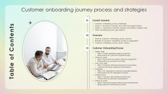 Table Of Contents Customer Onboarding Journey Process And Strategies Ppt Pictures
