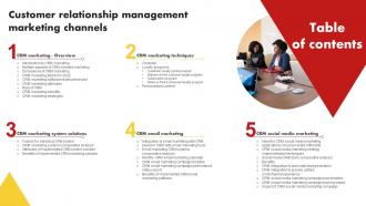 Table Of Contents Customer Relationship Management Marketing Channels MKT SS V