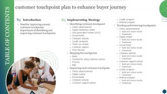 Table Of Contents Customer Touchpoint Plan To Enhance Buyer Journey