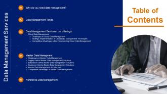 Table Of Contents Data Management Services