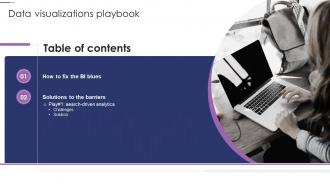 Table Of Contents Data Visualizations Playbook Ppt Slides Layout
