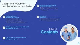 Table Of Contents Design And Implement Hospital Management System
