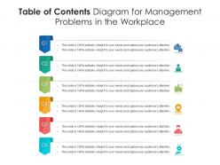 Table Of Contents Diagram For Management Problems In The Workplace Infographic Template
