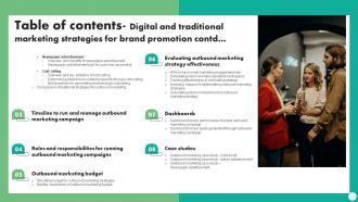 Table Of Contents Digital And Traditional Marketing Strategies For Brand Promotion MKT SS V Downloadable Designed