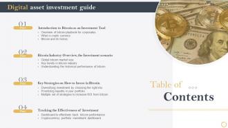 Table Of Contents Digital Asset Investment Guide Ppt Slides Infographic Template