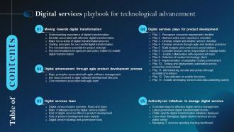 Table Of Contents Digital Services Playbook For Technological Advancement
