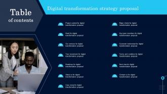 Table Of Contents Digital Transformation Strategy Proposal Ppt Formats