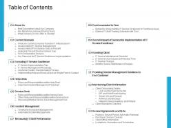 Table of contents effective it service excellence ppt powerpoint presentation summary master slide
