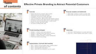Table Of Contents Effective Private Branding To Attract Potential Customers Branding