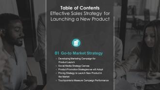Table Of Contents Effective Sales Strategy For Launching A New Product