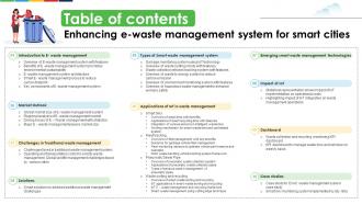 Table Of Contents Enhancing E Waste Management System For Smart Cities