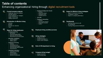 Table Of Contents Enhancing Organizational Hiring Through Digital Recruitment Tools
