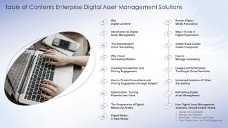 Table Of Contents Enterprise Digital Asset Management Solutions
