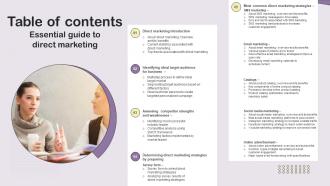 Table Of Contents Essential Guide To Direct Marketing MKT SS V