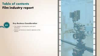 Table Of Contents Film Industry Report IR SS