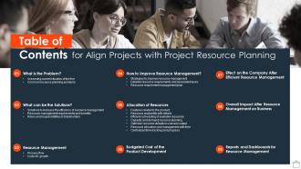 Table Of Contents For Align Projects With Project Resource Planning