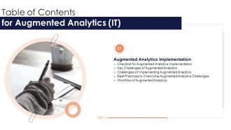 Table Of Contents For Augmented Analytics IT Practices Ppt Graphics