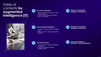 Table Of Contents For Augmented Intelligence IT Ppt Show Professional