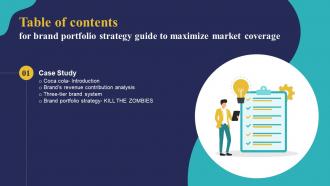 Table Of Contents For Brand Portfolio Strategy Guide To Maximize Market Coverages