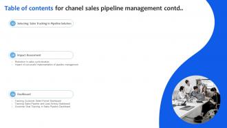 Table Of Contents For Chanel Sales Pipeline Management Ppt Powerpoint Presentation File Icon Captivating Aesthatic
