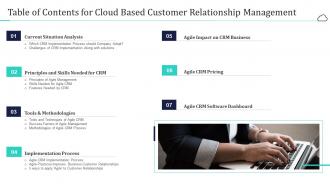 Table of contents for cloud based customer relationship management