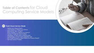 Table Of Contents For Cloud Computing Service Models Pp Rule