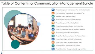 Table Of Contents For Communication Management Bundle