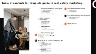 Table Of Contents For Complete Guide To Real Estate Marketing MKT SS V Idea Good