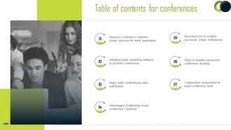 Table Of Contents For Conferences Ppt Slides Background Images
