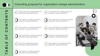 TABLE OF CONTENTS For Consulting Proposal For Organization Change Administration