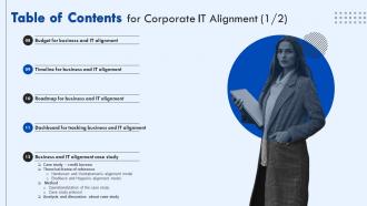 Table Of Contents For Corporate IT Alignment Ppt Powerpoint Presentation File Deck