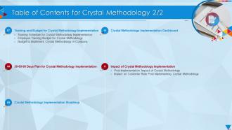 Table Of Contents For Crystal Methodology Ppt Rules Ppt Themes