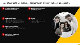 Table Of Contents For Customer Segmentation Strategy To Boost Sales MKT SS V Images Editable