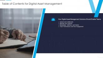 Table Of Contents For Digital Asset Management Ppt File Samples
