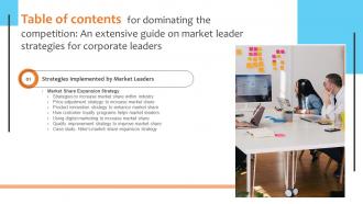 Table Of Contents For Dominating The Competition An Extensive Guide On Market Strategy SS V