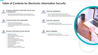 Table of contents for electronic information security