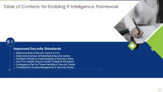 Table Of Contents For Enabling It Intelligence Framework Rules