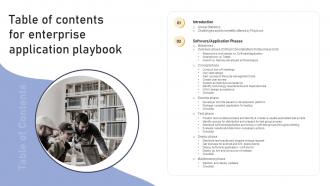 Table Of Contents For Enterprise Application Playbook Ppt Slides Image