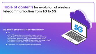 Table Of Contents For Evolution Of Wireless Telecommunication