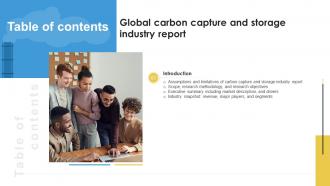 Table Of Contents For Global Carbon Capture And Storage Industry Report IR SS