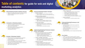 Table Of Contents For Guide For Web And Digital Marketing Analytics MKT SS V