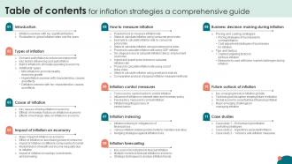 Table Of Contents For Inflation Strategies A Comprehensive Guide Fin SS V