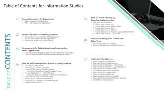 Table Of Contents For Information Studies Ppt Styles Infographic Template