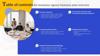 Table Of Contents For Insurance Agency Insurance Agency Business Plan Overview