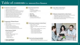 Table Of Contents For Interest Free Finance Ppt Powerpoint Grid Fin SS V