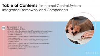 Table Of Contents For Internal Control System Integrated Framework And Components