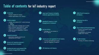 Table Of Contents For Iot Global Iot Industry Outlook Market Size Trends And Drivers IR SS