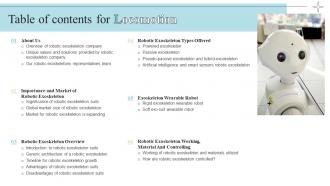 Table Of Contents For Locomotion Ppt Slides Background Designs